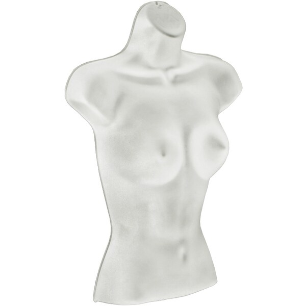 Azar Displays White Plastic Female Bust for Pegboard and Slatwall, PK2 900519-WHT - main
